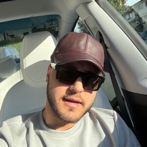 Burgundy Genuine Leather Cap Leather Baseball Cap Handmade Leather Cap Unisex